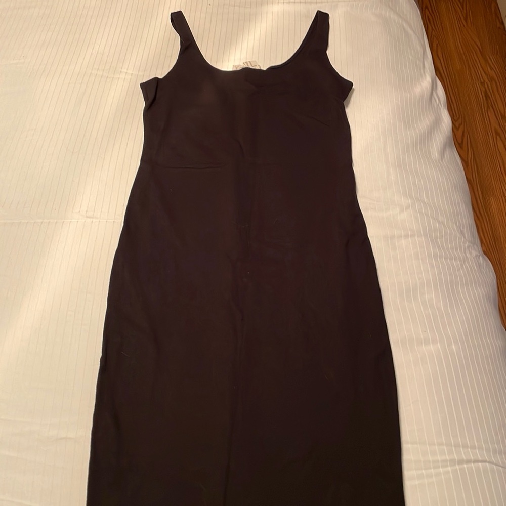 Fitted black tank midi dress. Worn once.